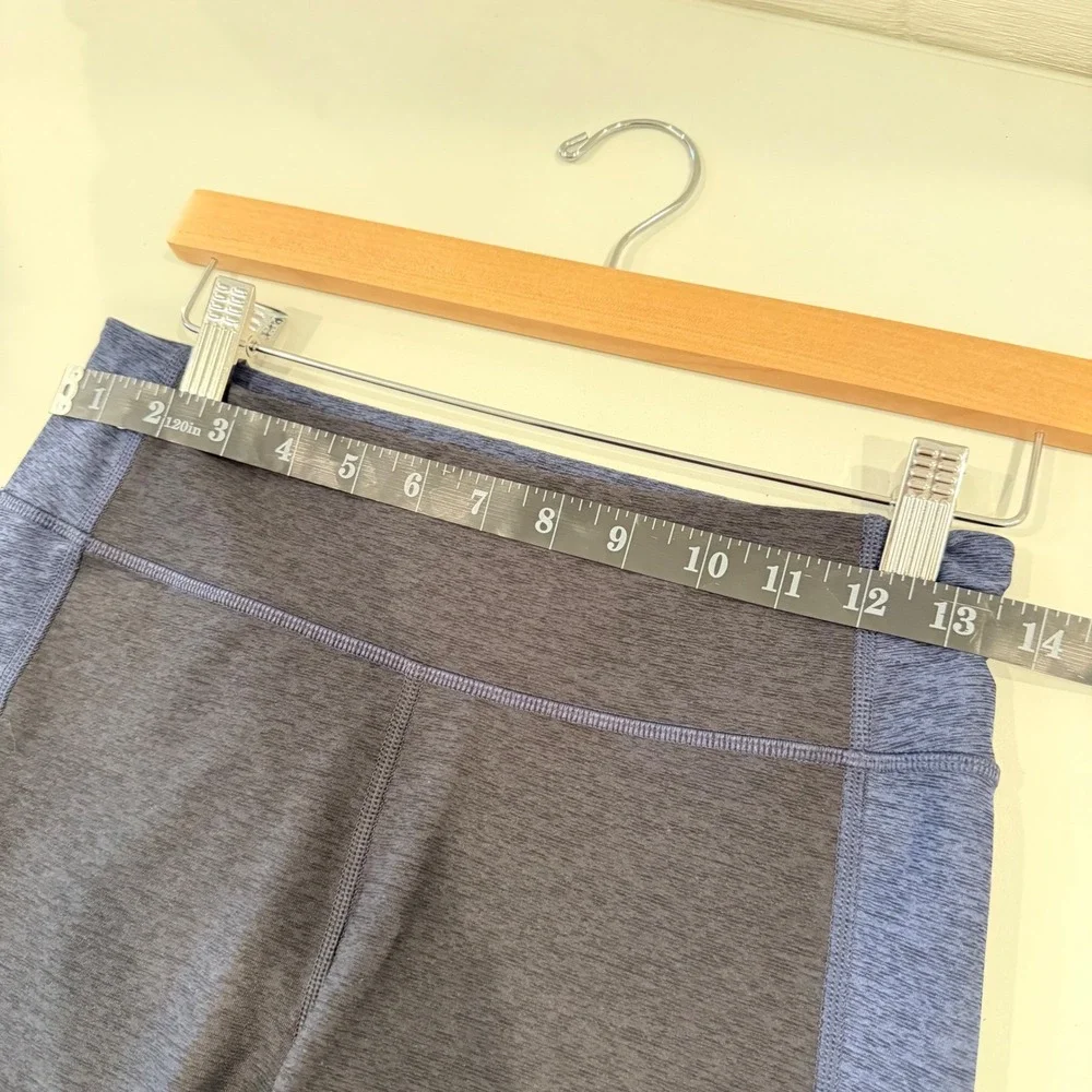 Outdoor Voices Navy‎ Blue Black Colorblock Heathered Cropped Leggings M Capri